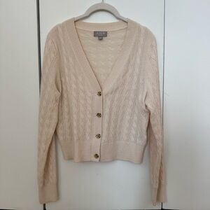 J. Crew Cream Knit Cardigan Sweater